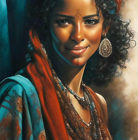 Portrait d’une Femme Marocaine - Peinture a l'Huile