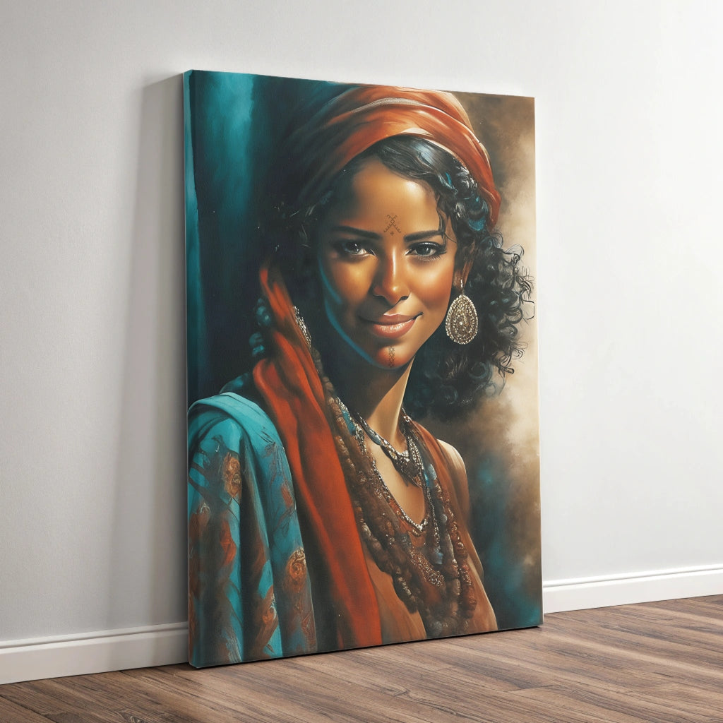 Portrait d’une Femme Marocaine - Peinture a l'Huile