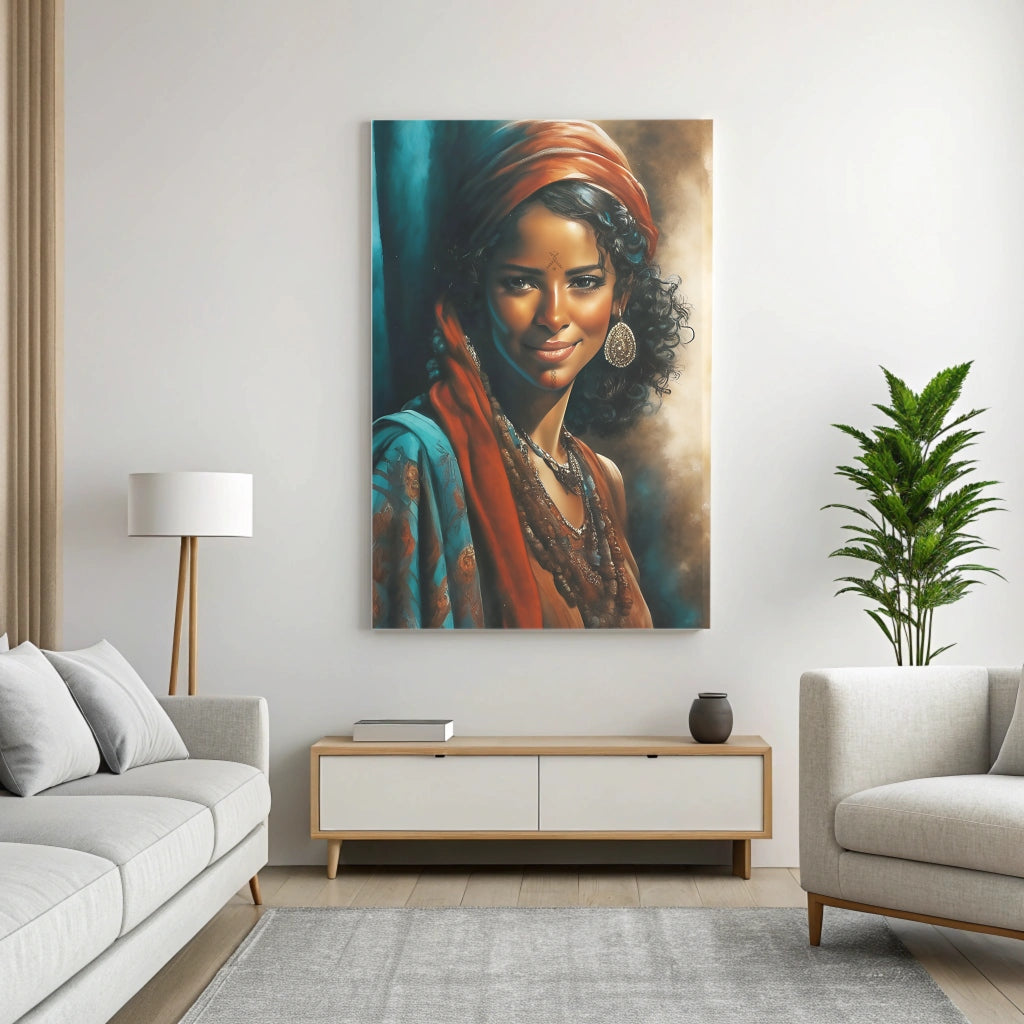 Portrait d’une Femme Marocaine - Peinture a l'Huile