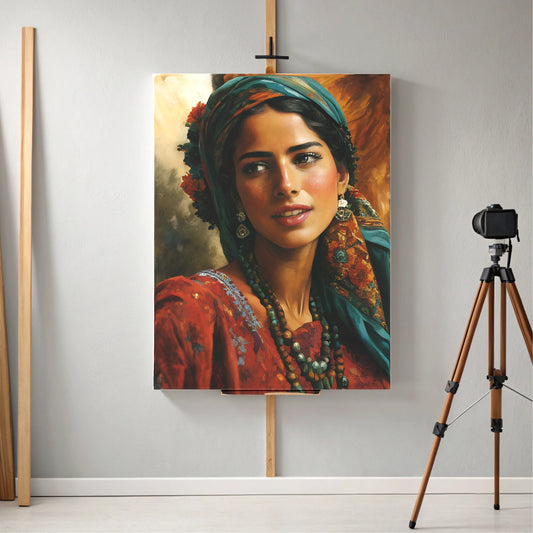 Portrait d’une Femme Marocaine - Peinture a l'Huile